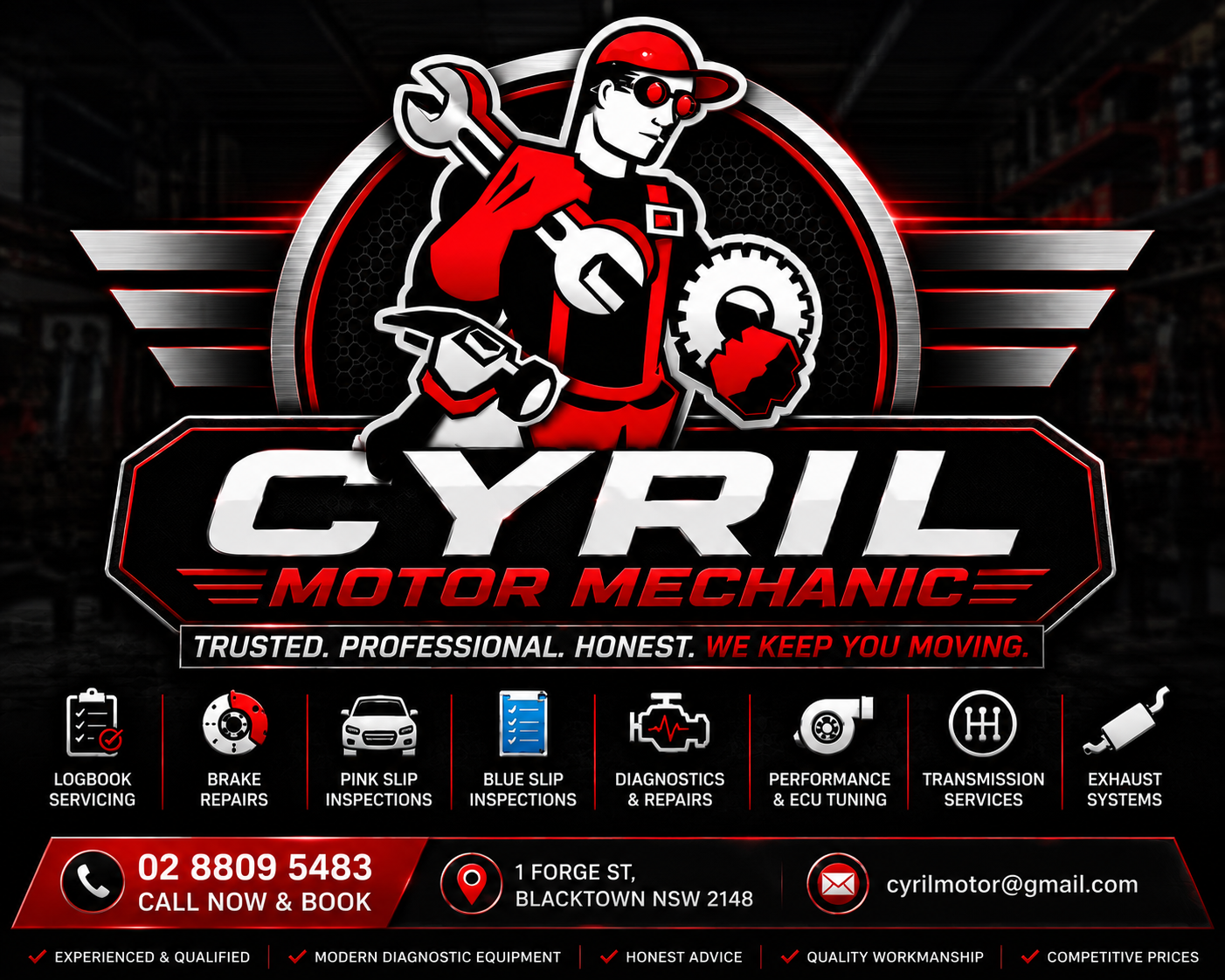 Cyril Motor Mechanic branding